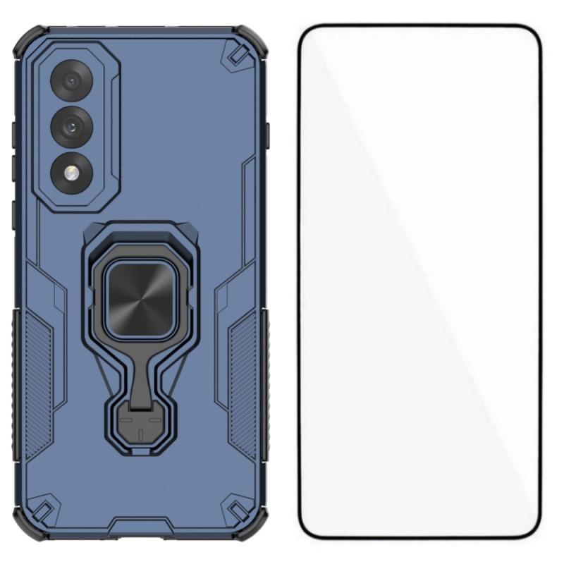 

Чехол для телефона OnePlus Ace 5 Ultra 5G/OnePlus Nord 5 5G WANLONFENG PC TPU Задняя крышка Подставка с закаленным стеклом Blue