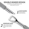 Double-ended Circle Beveled Head Cuticle Pusher Remover Stainless Steel Nails Files Manicure Sticks Tool Nail Art Tool High-End