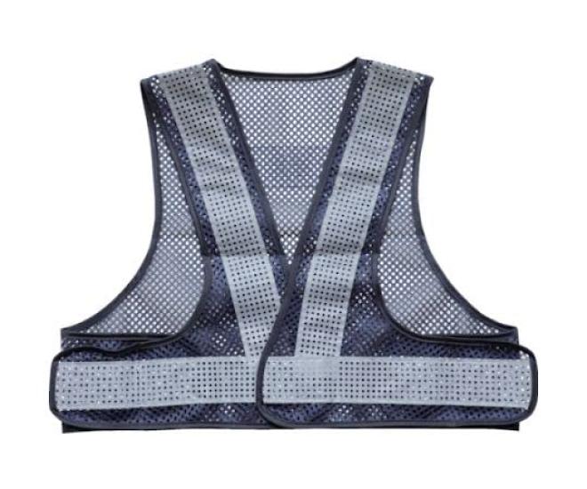 

TRUSCO Mesh Safety Navy 420mm Length Vest, Short, Blue/Silver,