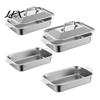 Commercial Grade Baking Pan Stainless Steel Pan, with Handles, Heavy-Duty Rectangular Tray, Food Sheet High Temperature Resistant Durable Kitchenware,