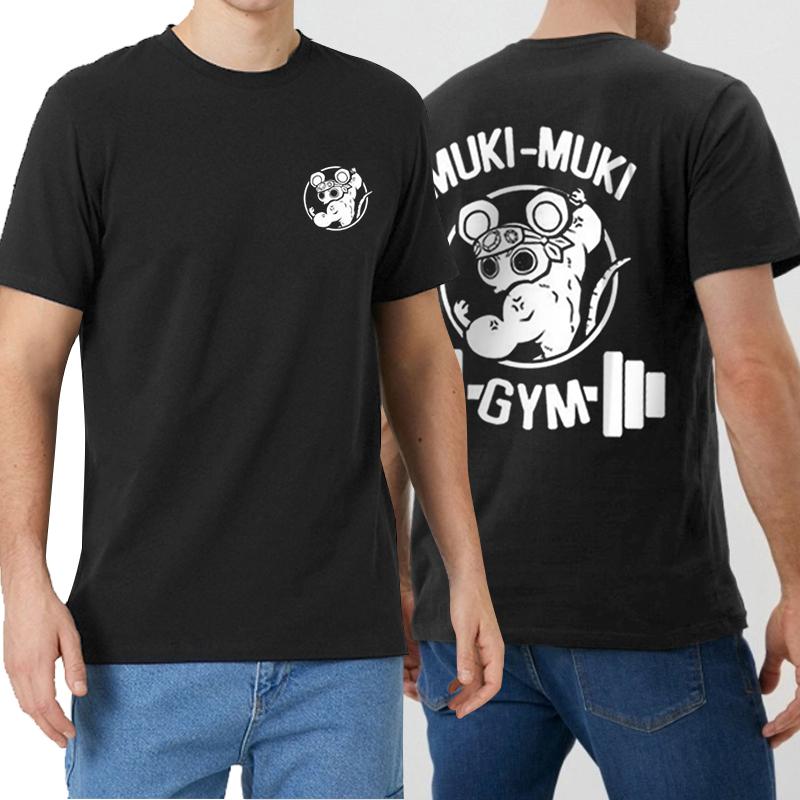 2025 Summer Fashion Men's Crewneck Printed T-shirt Solid Color Funny Top Gym Sports Beast Oversized Casual Loose Short Sleeves