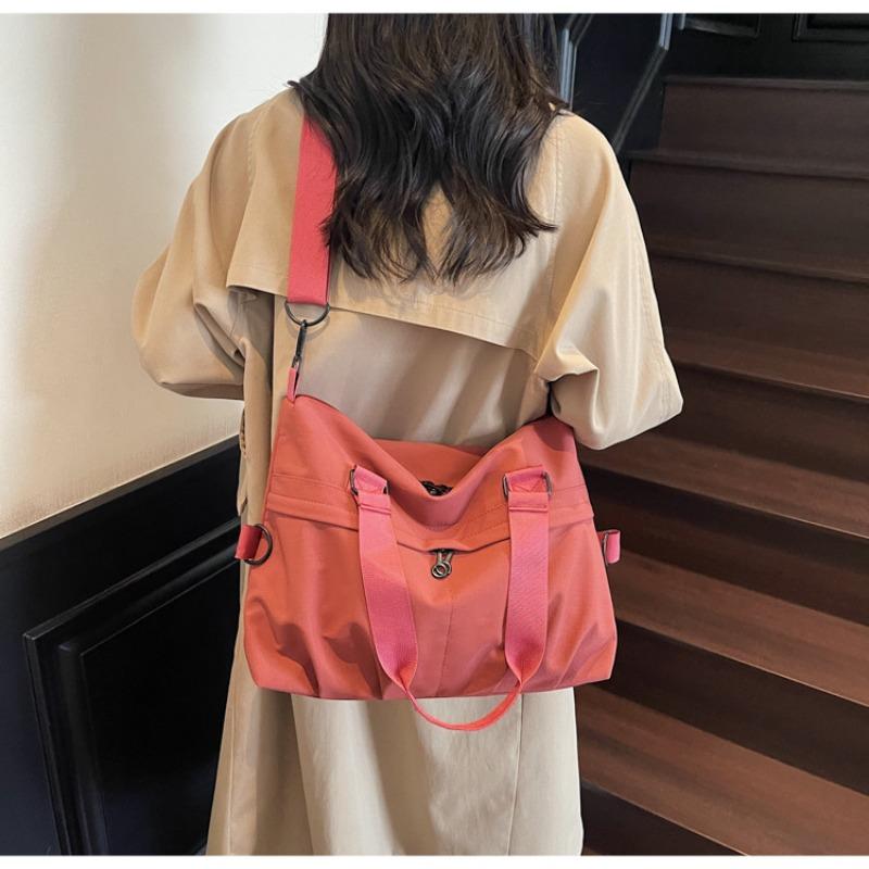 Canvas bag women's large-capacity new autumn and winter versatile simple messenger bag college student commuter tote bag
