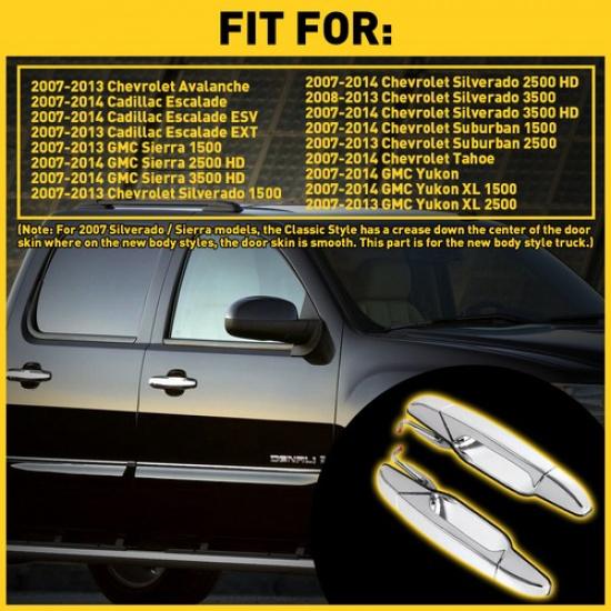 Rear Exterior Door Handle Rear Left Right For Escalade GMC Silverado Cadillac