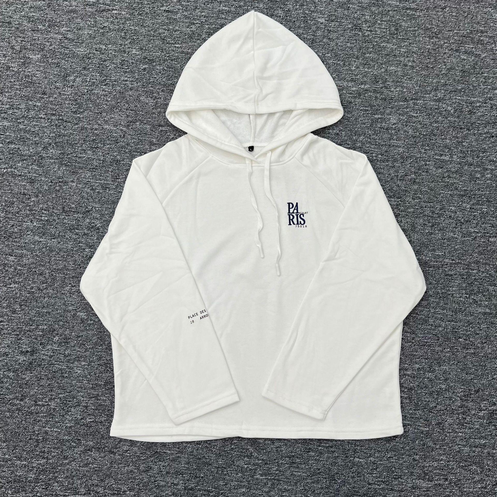 

2024 Autumn/Winter Women s Casual Embroidered Hooded Sweatshirt S белый