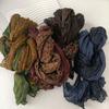 Winter Outdoor Cotton Linen Scarf Small Floral Print Long Strip Thin Soft Headscarf Multifunction Pleated Vintage Warm Shawl