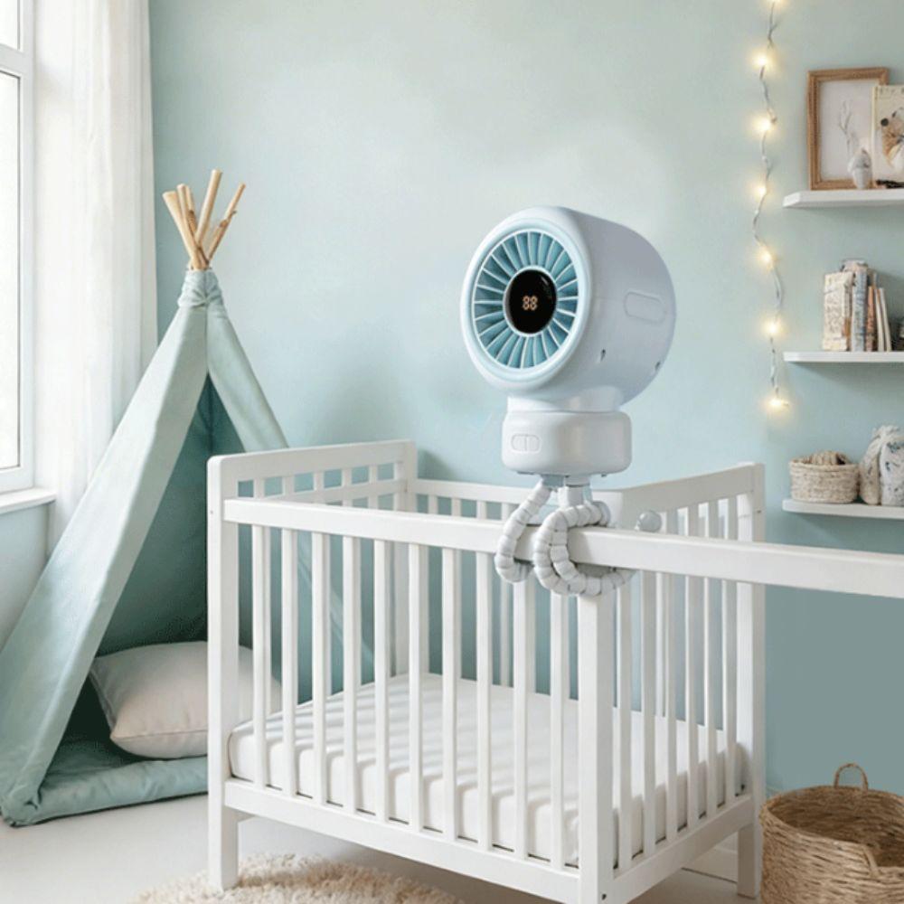 3 Speeds Stroller Fan 12H Runtime Rechargeable Fan Clip Design Octopus Clip Fan Crib Use