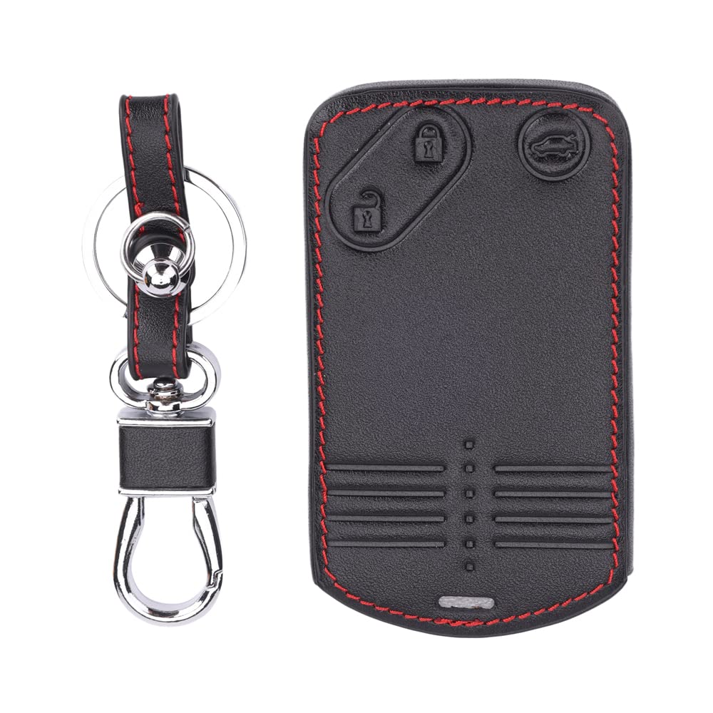 [Kinotaka] Mazda Car Leather Remote Card 3 Button Key Case for Demio Axela Sports,