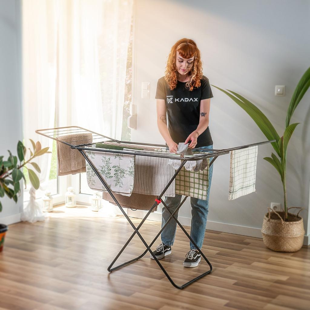 KADAX Sušák na prádlo Skládací Stojací Na Oblečení Balkonový 18m Velký