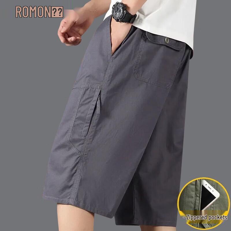ROMON Men's Loose Fit Summer Cargo Beach Shorts