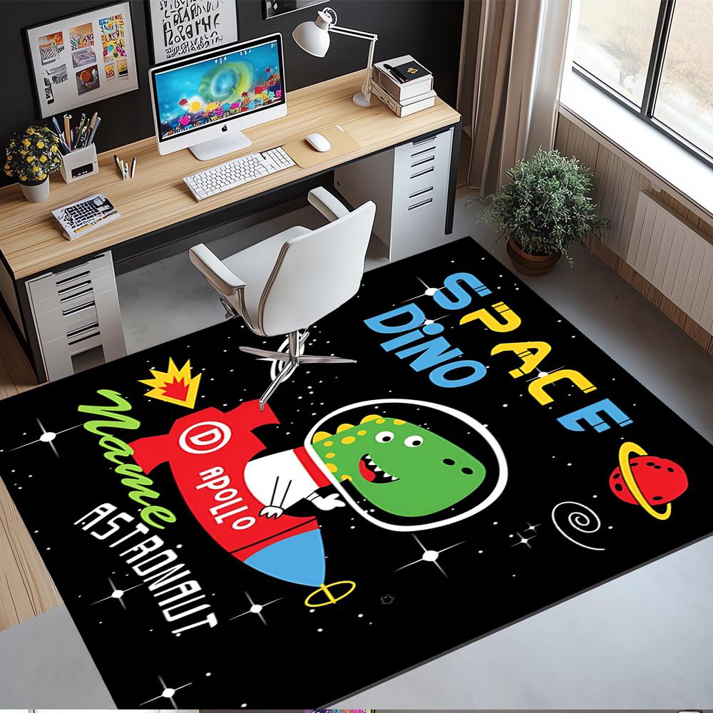 Custom Name Dinosaur Printed Carpet,Rug for Office Chair Living Room Bedroom Kitchen Room Decor Gifts.