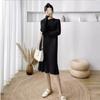 Französisches Chic Fischschwanz Pelzkleid: Herbst/Winter Gemütliches Strickkleid in mittlerer Länge