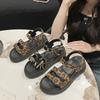 Fashion Leopard Print Women Sandals 2025 Summer New Casual Shoes Women Fashion Outdoor Beach Shoes Thick Sole Sandals Sandalias De Mujer