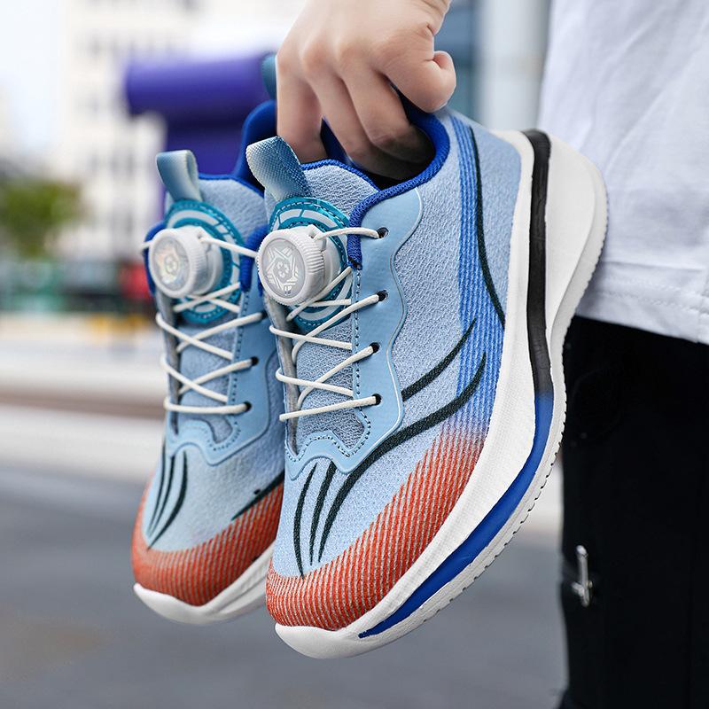 Chitu Children's Sports Shoes Mesh Girls' Shoes Rotating Button Shoes Popular Children's Lightweight Soft-soled Professional Running Shoes