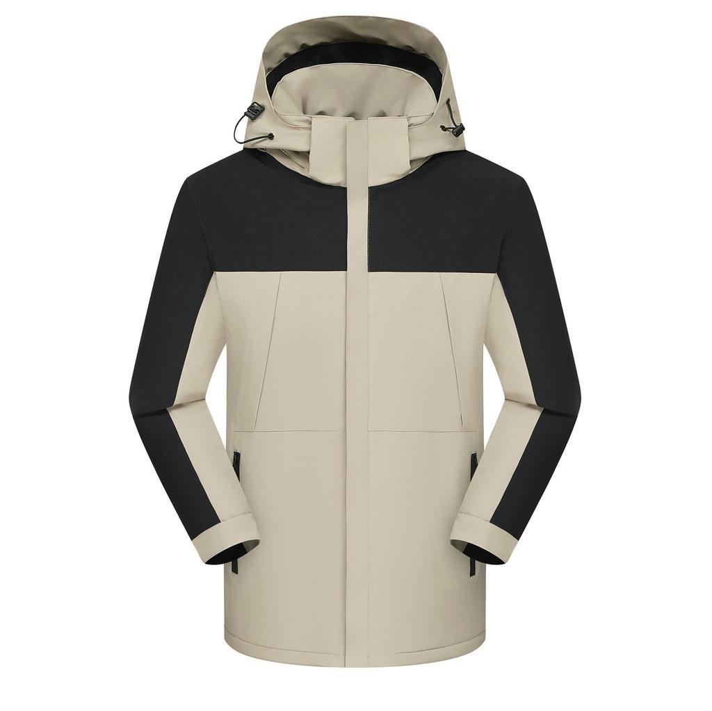 Personalized Windproof 3-in-1 Jacket: Solid Color, Custom Logo, Unisex Design, Thick Workwear