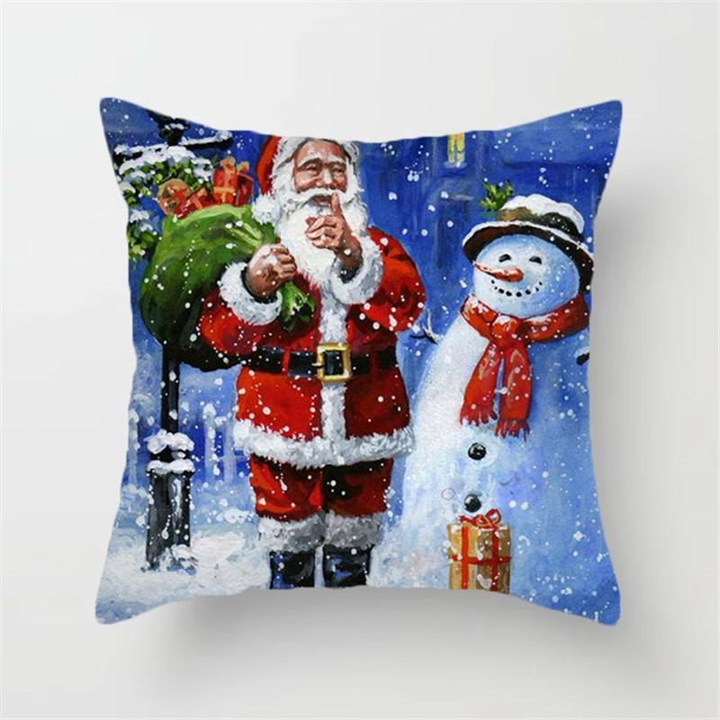 Christmas Pillow Cover New Cartoon Home Office Cushion Cover