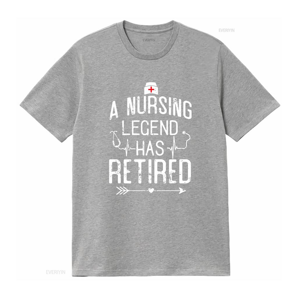 Krankenschwester Pflegende Legende Ist In Rente Gegangen Lustiges Ruhestandskrankenschwester T-Shirt vintage Gewaschen Leicht Bequem Dehnbar Stilvoll Grafik