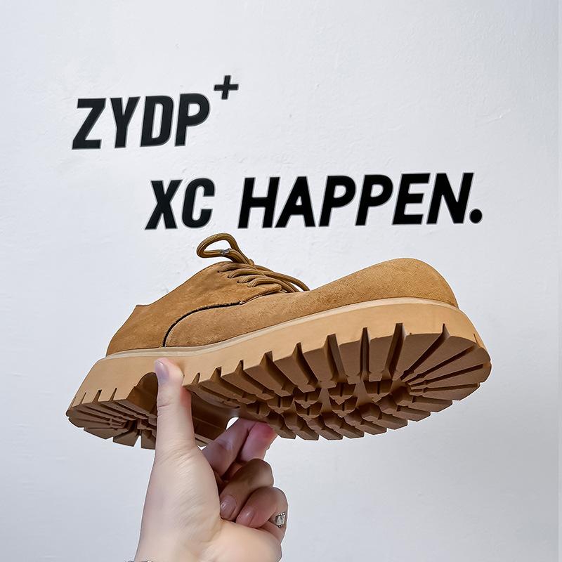 Tooling shoes men's shoes retro big head shoes American derby shoes leather shoes low top Mickey derby retro casual 1160-A