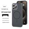 Apple 16 Pro Max Magnetic Ring Frosted Phone Case - Electroplated Soft Protective Cover