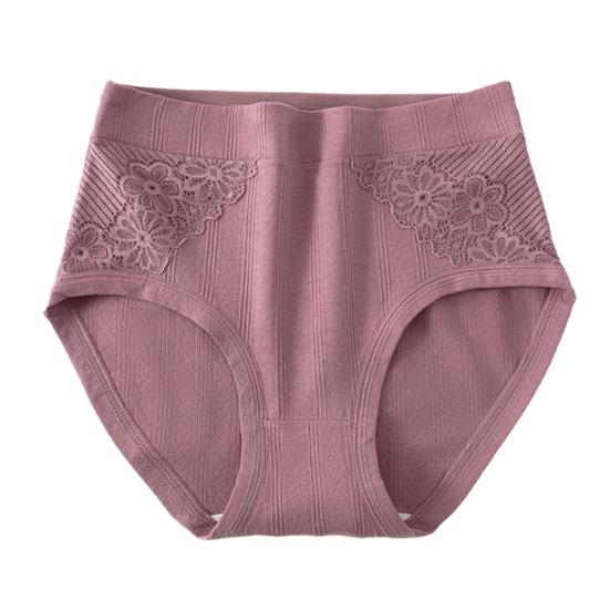 Dámské bavlněné spodní prádlo Dámské měkké strečové kalhotky s kontrolou bříška Vysoký pas Krajkové Hipster Plné krytí Kalhotky