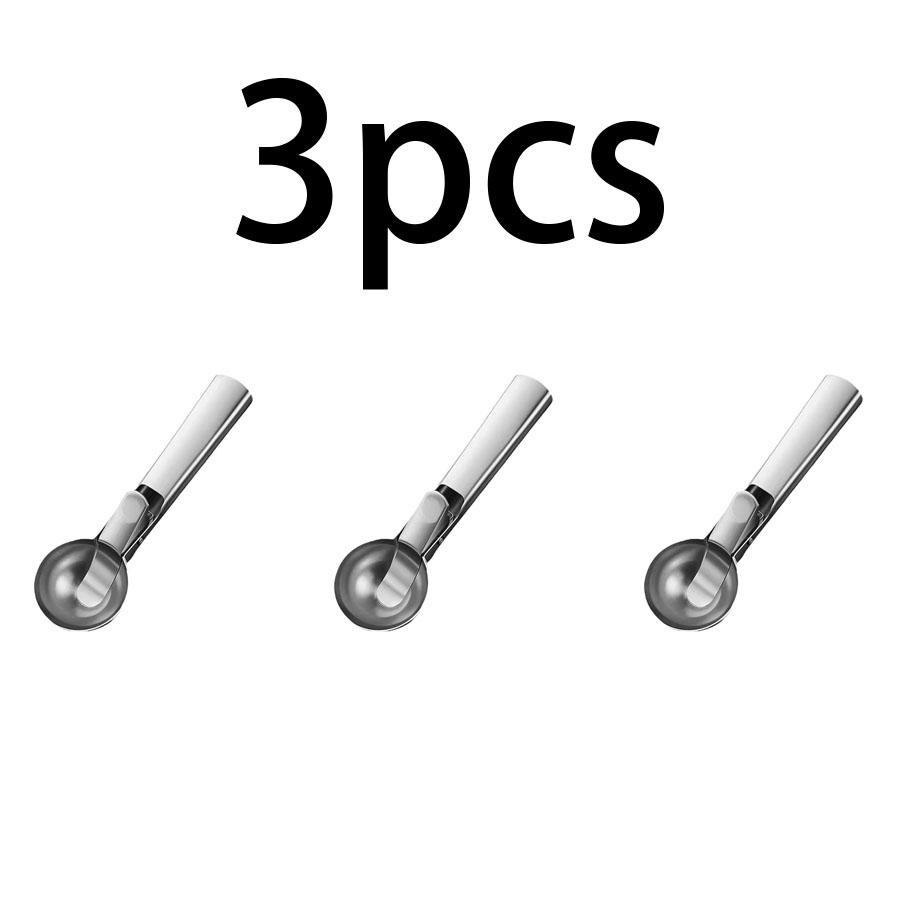 Ice Cream Scoopers Stainless Steel Fruit Scoop Dishwasher Safe Multifunctional Baking Scooper Ergonomic Handle Large Cookie