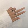 Hip Hop Rock Gold Color Chain Rings Set Girls Punk Geometric Sleek Minimalist Finger Rings Women Trend Jewelry Accessories Celebration Party Event
