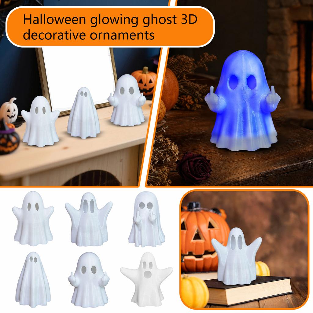 3D Glowing Halloween Decoration with LED Light for Party Table Centerpiece