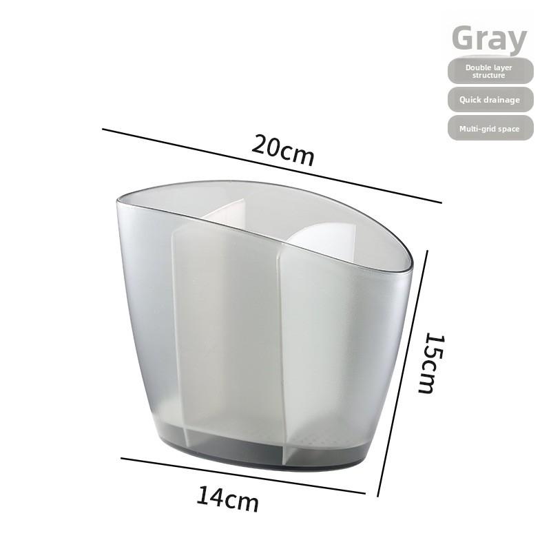 

Chopstick Cage, Household Countertop, Chopstick Holder, Kitchen Multi-functional Tableware Storage Box, Draining Rack серый