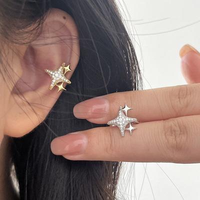 Star Ear Bone Clip Women's Light Luxury Zircon 2025 New Niche Design High-end Sense Ear Clip Earrings