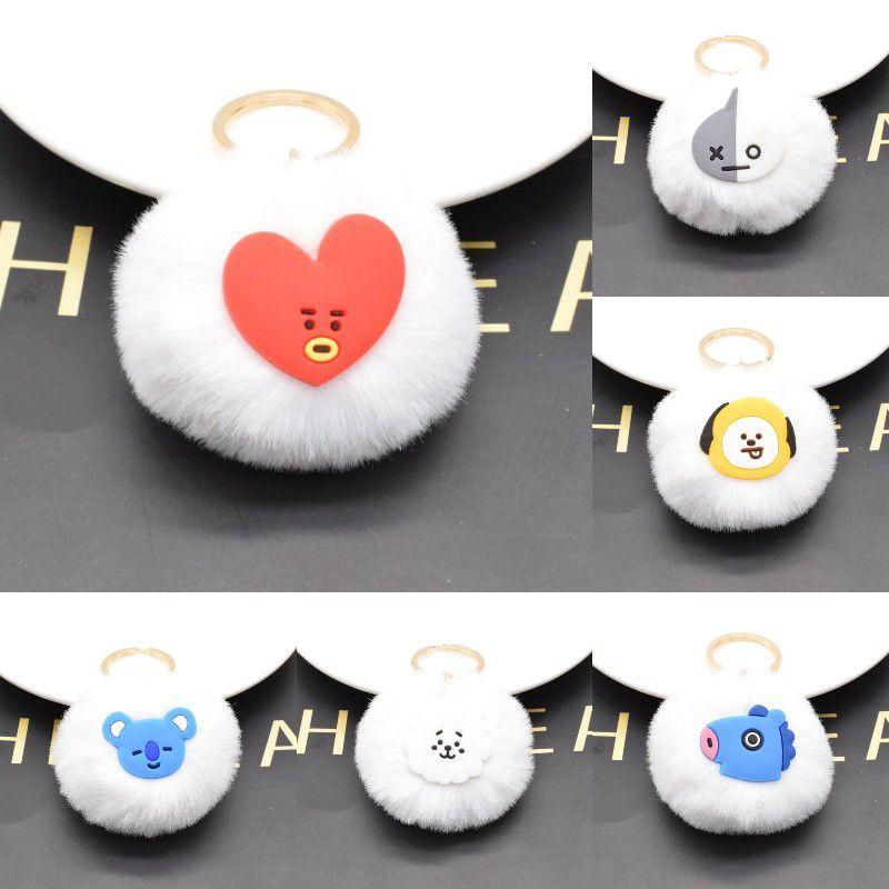 Bts Palla di Pelo Portachiavi Kpop Bts Bangtan Boys Jimin Jin Jk Jhope Ciondolo Regalo per Fan