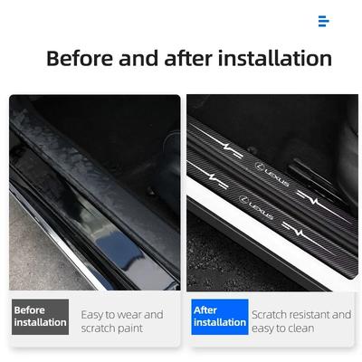 Car Rear Bumper Guard Carbon Fiber Threshold Scuff Sticker Waterproof Vinyl Film Anti Scratch Decoration