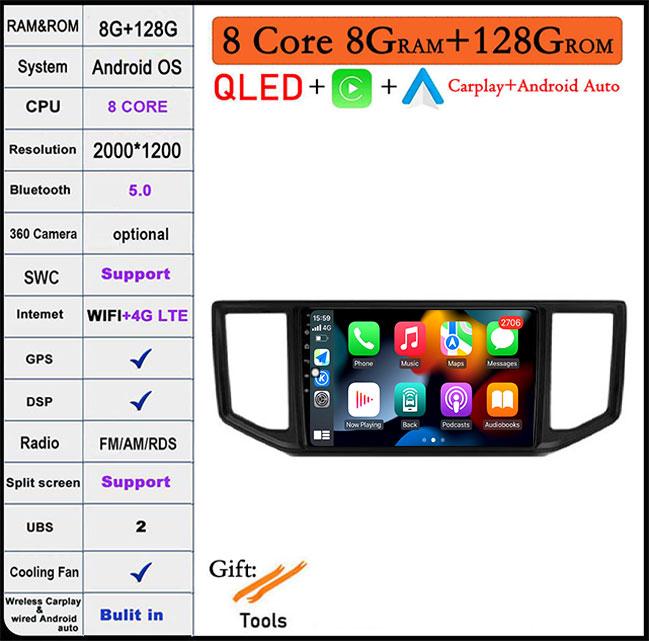 For Volkswagen VW Crafter 2017-2021 IPS/QLED DSP Android 14 Car Radio Multimedia Player Navigation GPS Carplay BT