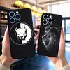 Black Tpu Case for Iphone 5 5s Se 2020 6 6s 7 8 Plus X 10 XR XS 11 12 13 Mini Pro MAX Back Cover Wolf Dog Cat Lion Tiger Animal
