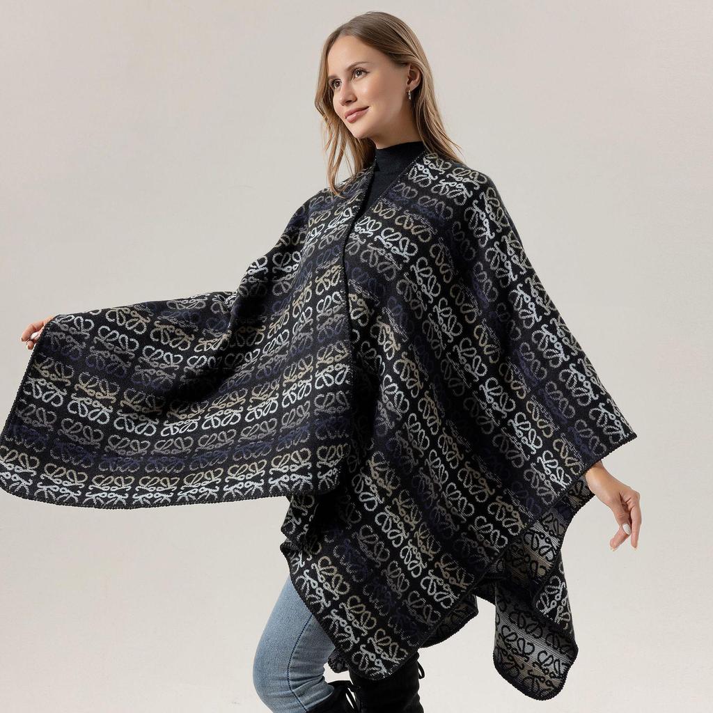 New Yunnan Ethnic Style Double-Sided Shawl: Versatile Warm Cloak Scarf for Women