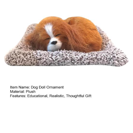 Sleeping Dog Plush Toy with Squeaky Sound & Bamboo Charcoal Bag