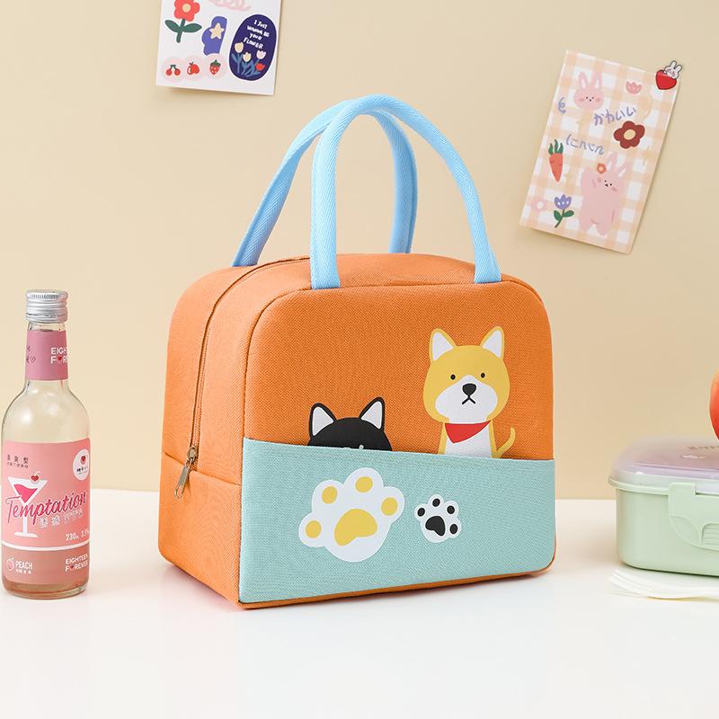 New Cartoon Portable Lunch Box Kid Insulated Lunch Bag for Childred Student Thickened Aluminum Foil Storage Cooler Bag for Girls