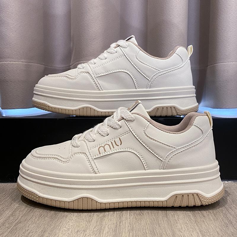 Women's Casual Sneakers New Leather Woman Autumn Thick Sole Vulcanize Shoes Breathable Sport Walking Running Platform Flat Shoes