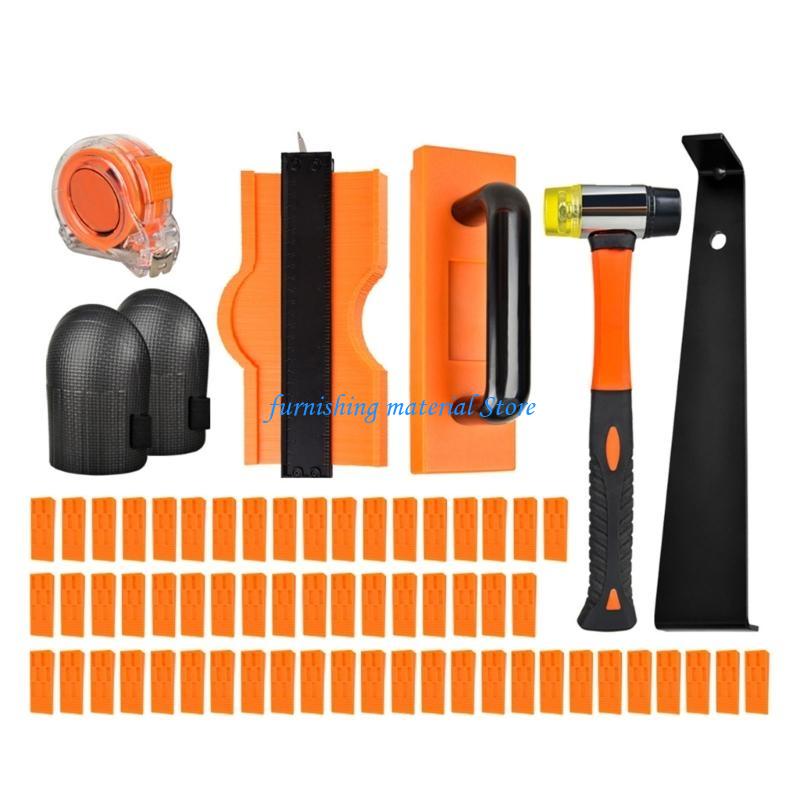 Y5GD Floor Installation Laminate Flooring Tool with Spacers Heavy Duty Pull Bar and Tapping Block Mallets Gauges
