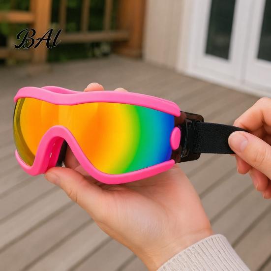 Durable Polycarbonate Lens Dog Glasses Goggles, UV Protection Sunglasses with Adjustable Straps, Stylish Pet Skiing Gear for Dogs Shades, Windproof