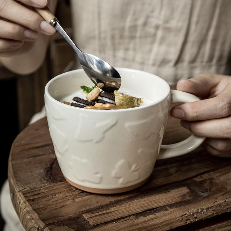 E-Commerce Hot-Selling Retro Ceramic Breakfast Cup Coffee Cup Business Opening Event Gift Cup Niche Trend