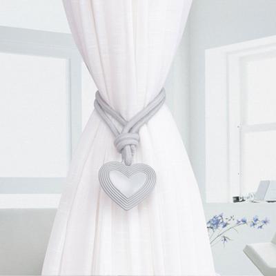 Modern Braided Rope Knot Curtain Holders Tiebacks with Heart Pendant Set of 2 Rustics Drapery Holdback Interior Decors
