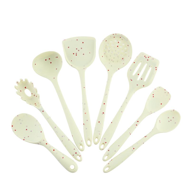 Silicone kitchen utensils eight-piece kitchen cooking spoon shovel set, household cooking shovel kitchen utensils set Style one