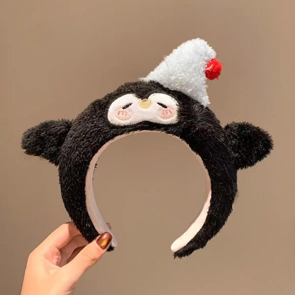 Cute Cartoon Plush Headband & Hair Clip for Face Washing and Masks - Fun Hair Accessory for Kids & Women