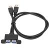 50cm USB Extension Cable 2 Ports Dual USB Front Panel Header Panel Mount Cable  Computer Accessory