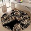 1pc Leopard Palm Office Round Area Rug, Indoor Mat Suitable ForOffice, Under Office Chairs Bedroom Living Room Home Decor, Room Decot112