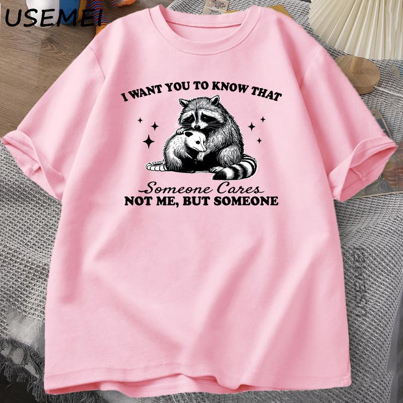 

Humorous Raccoon T-shirt Harajuku Animal Lovers Casual Wear T Shirt Men Breathable Tops Fashion T Shirt Tee Man Clothing XL рожевий