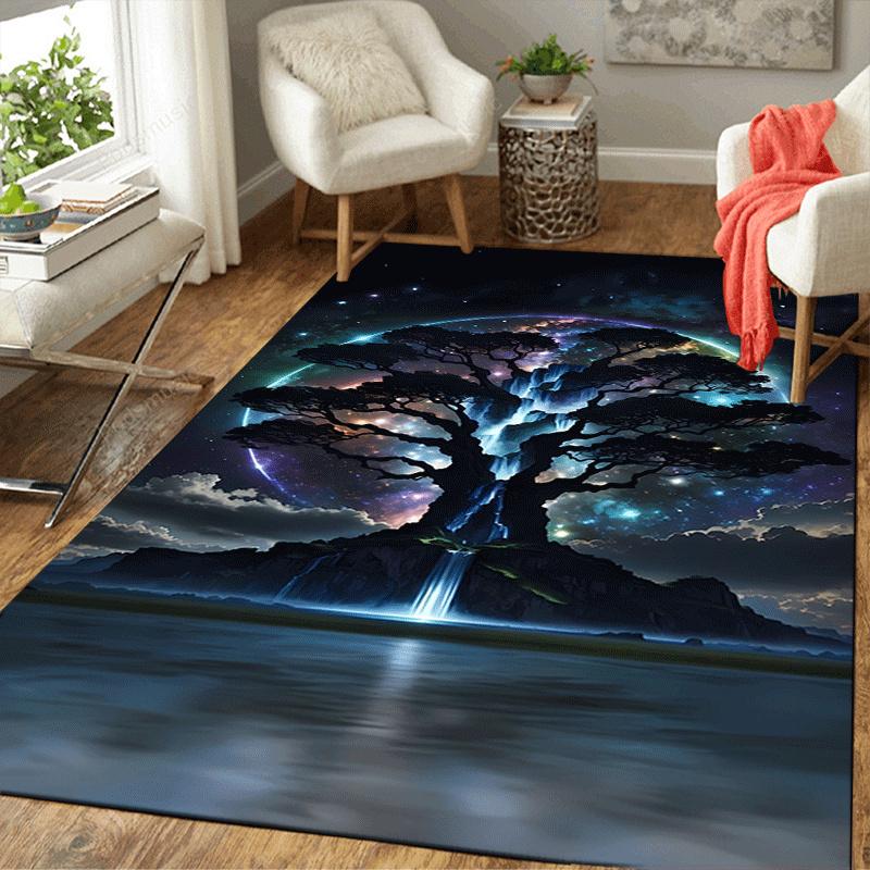 1pc Tree of Life Print, Design Indoor Area Rug - Soft, Anti-Slip, and Durable Gaming Room Decor for Bedroom, Living Room