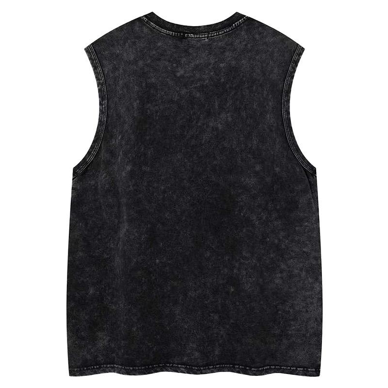 Gótico High Street 2026 Caveira Hip Hop Camiseta Regata Masculina Marca Tendência Oversize Colete Tendência