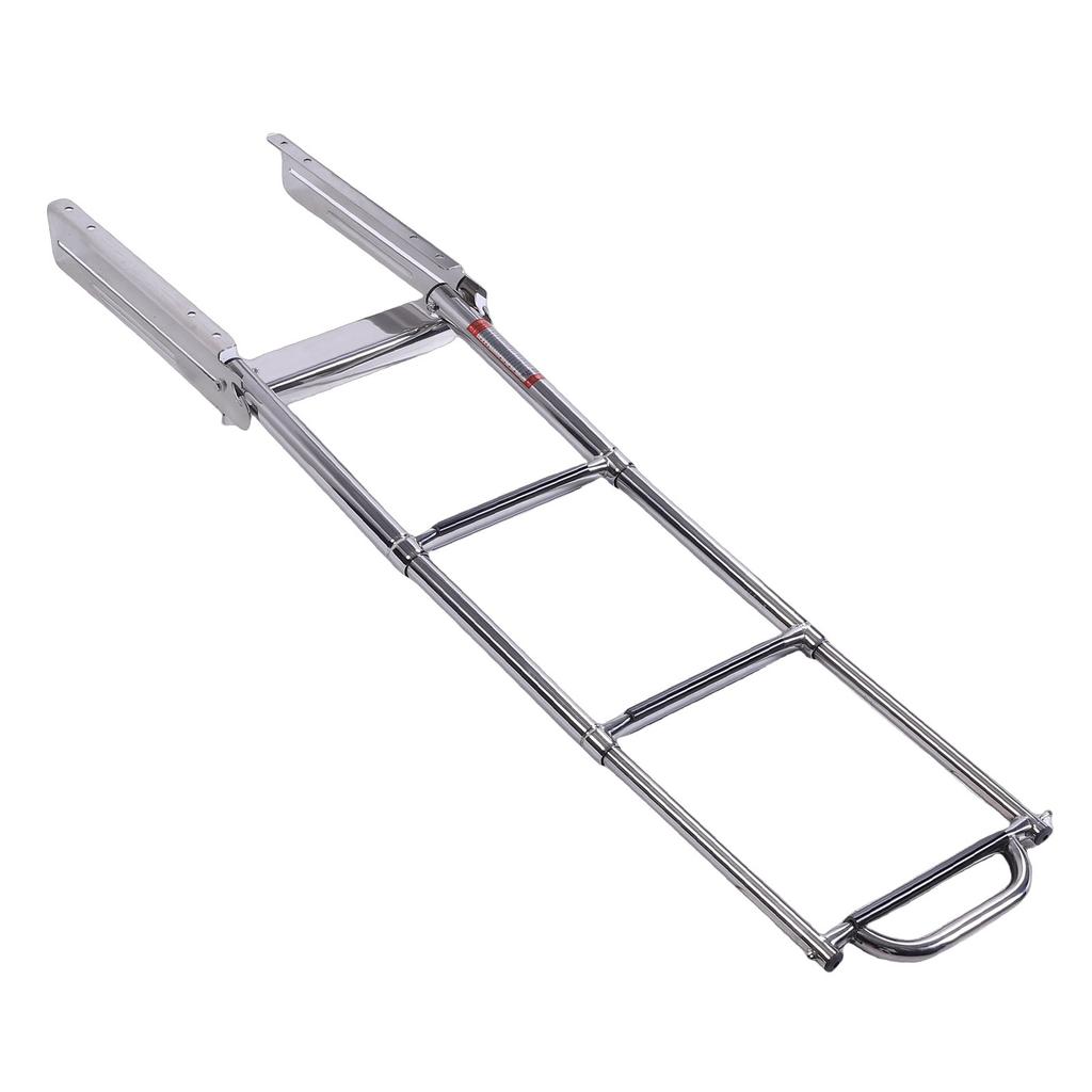 3 Step Boat Ladder Stainless Steel Under Platform Slide Mount Marine Telescoping Ladder for Pontoon Boat