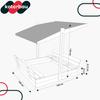 KOTARBAU® Large Wooden Sandbox with Grey Roof, Impregnated, Closed, with Benches, Brown, 100 X 100 CM