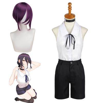 Anime Testere Adam Reze Cosplay Kostüm Gömlek Şort Bomba Peruk Karnaval Giysileri Cadılar Bayramı Partisi Üniforma Takım Elbise